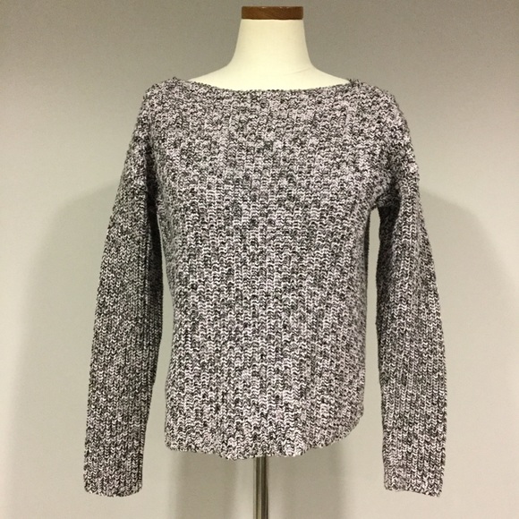 Lord & Taylor Sweaters - Pink & Black Cropped Knit Long Sleeve Sweater, SP